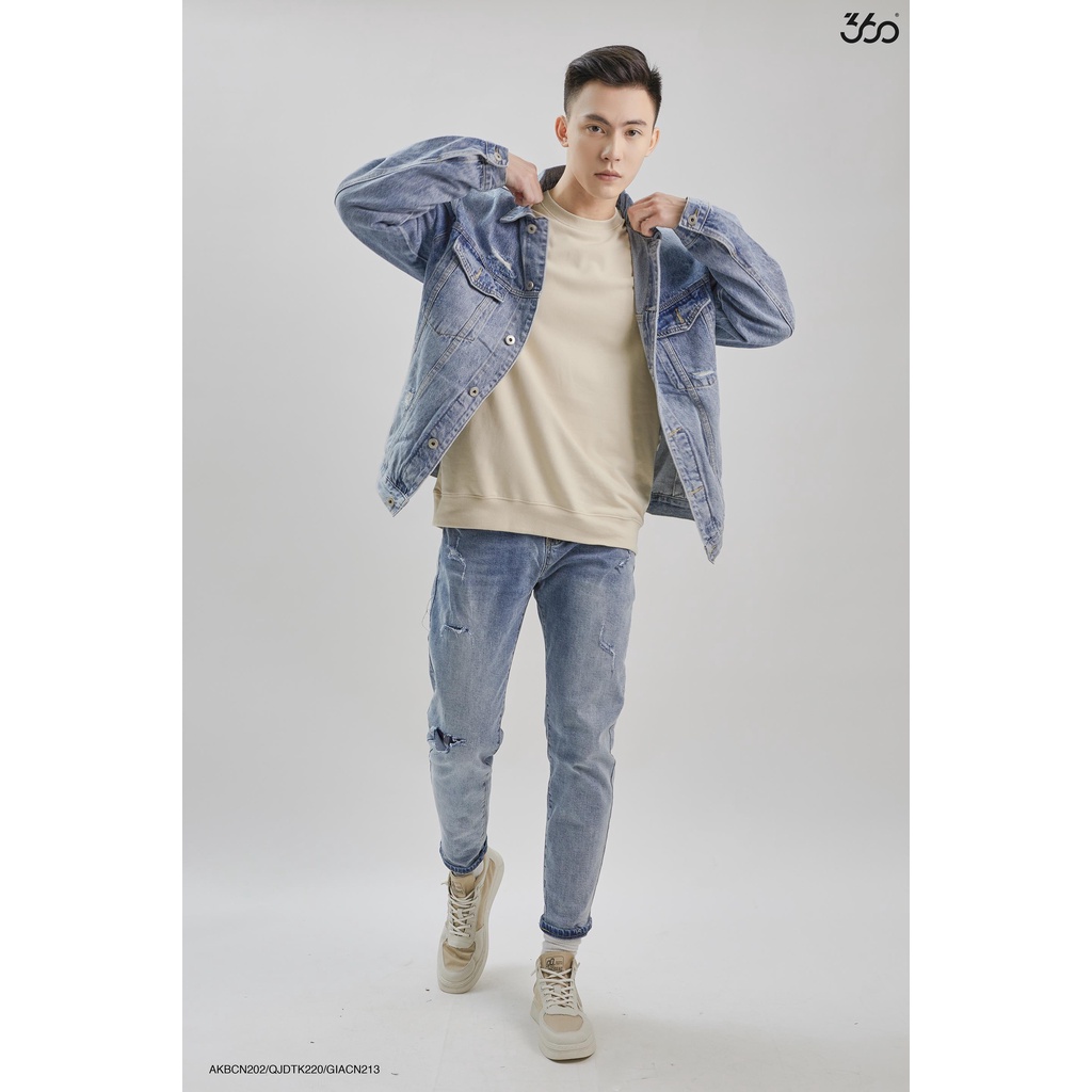 Áo khoác jeans thương hiệu thời trang nam 360Boutique chất liệu cao cấp , phong cách nổi bật - AKBCN