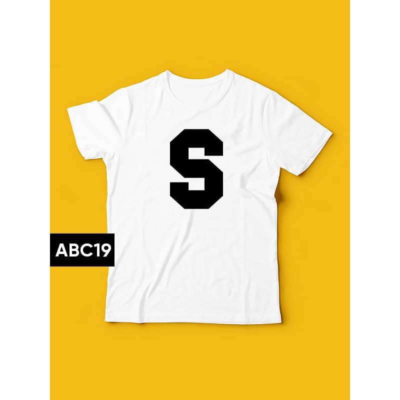 Áo thun nữ đẹp form rộng Hàn Quốc in bảng chữ cái chữ S ( Trắng )