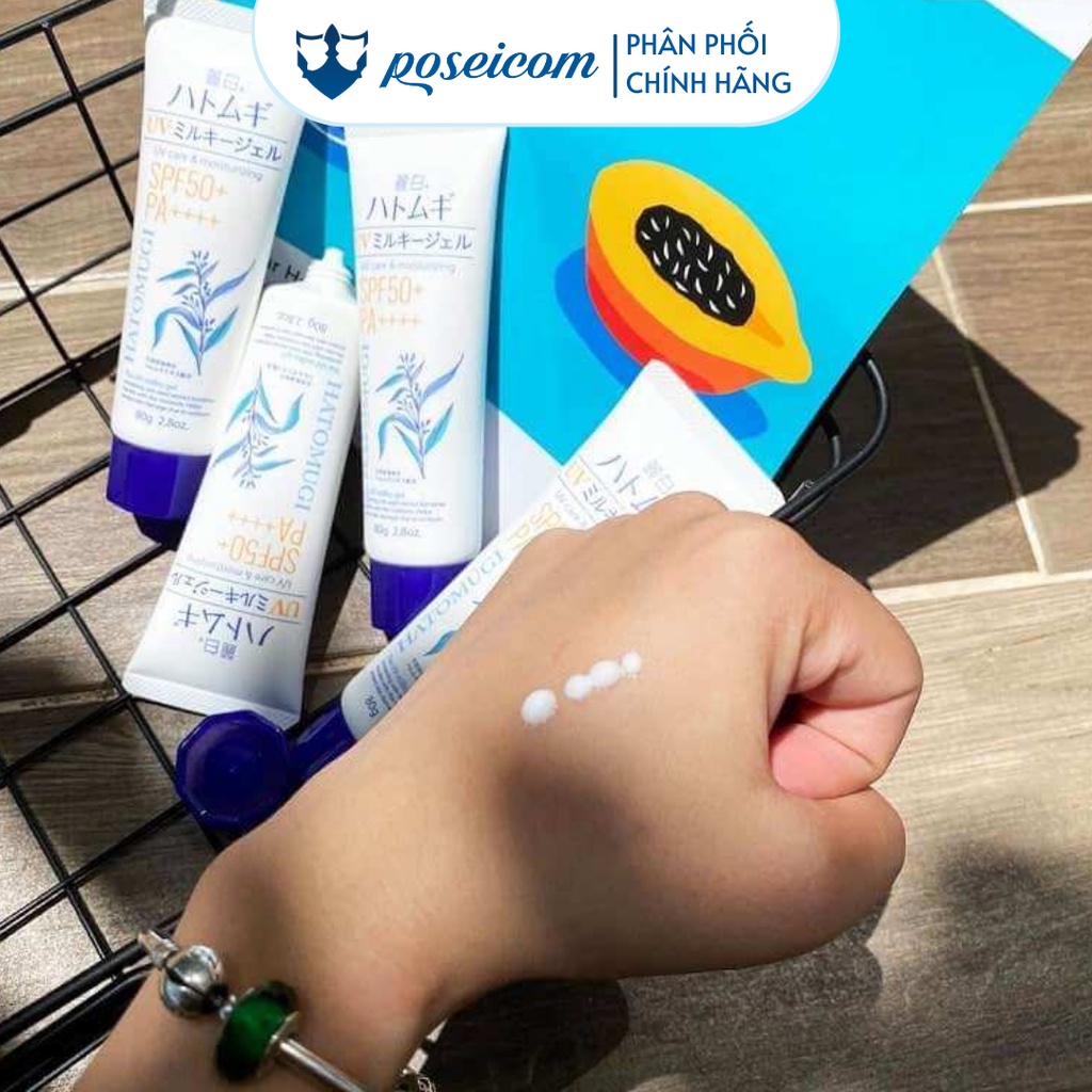 Kem Chống Nắng dưỡng ẩm và làm sáng da Hatomugi SPF50 + PA ++++ tuýp 80g POSEICOM KCN01