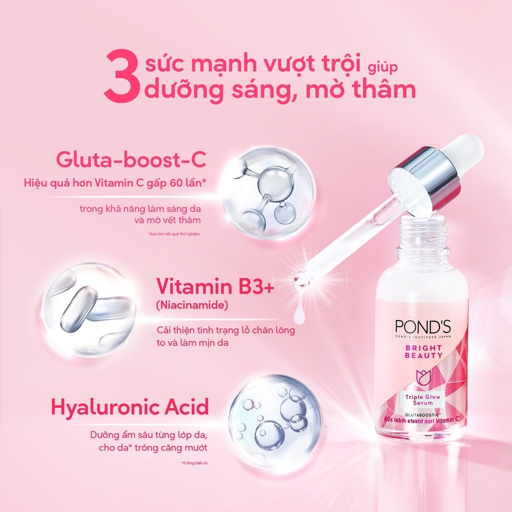 Tinh Chất Pond's Dưỡng Sáng Mịn Và Làm Mờ Thâm Da 30g Bright Beauty 3D Glow Serum