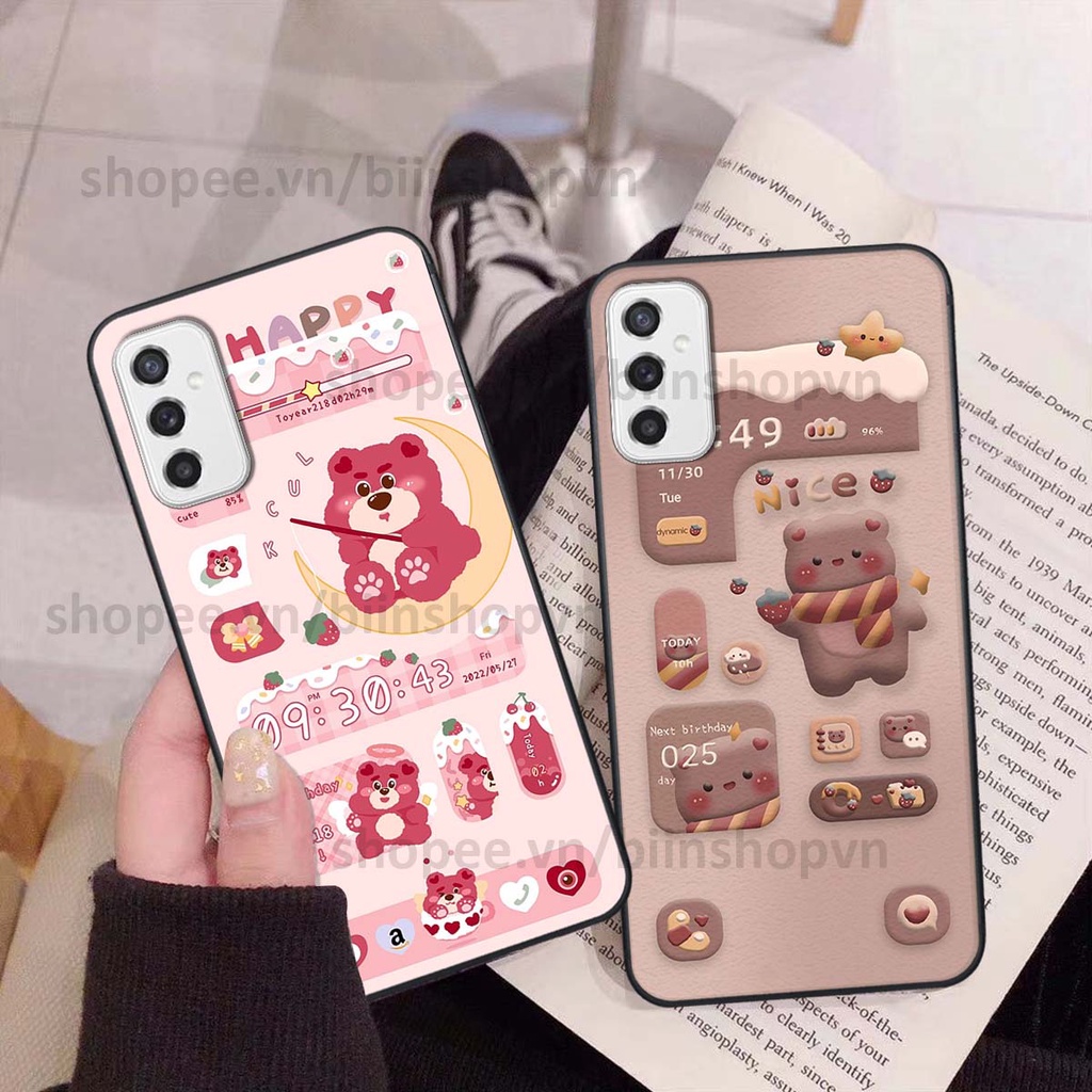 Ốp Samsung M52 5G in 3D icon gấu nổi siêu xinh, siêu đáng yêu, cá tính phong cách