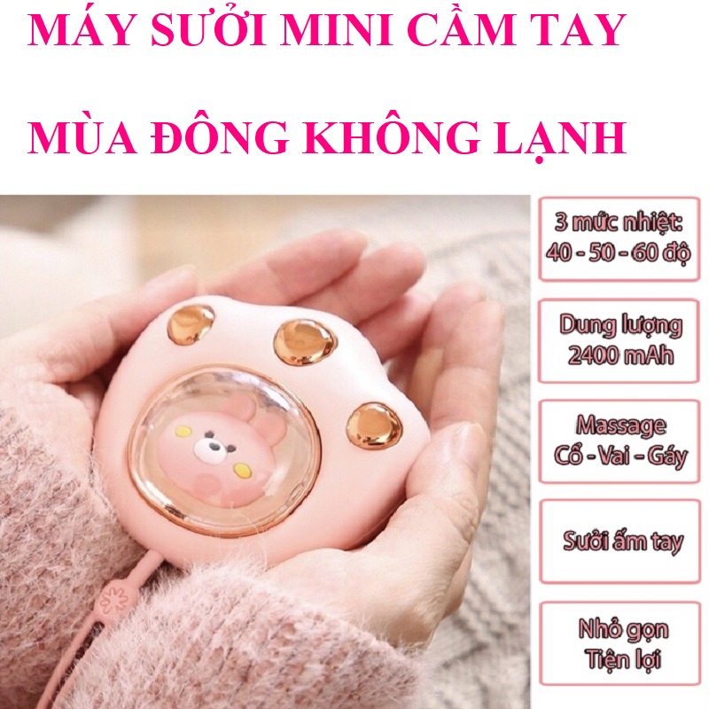 Máy sưởi mini cầm tay quạt sưởi ấm mùa đông massage thông minh cao cấp nhỏ gọn bỏ túi