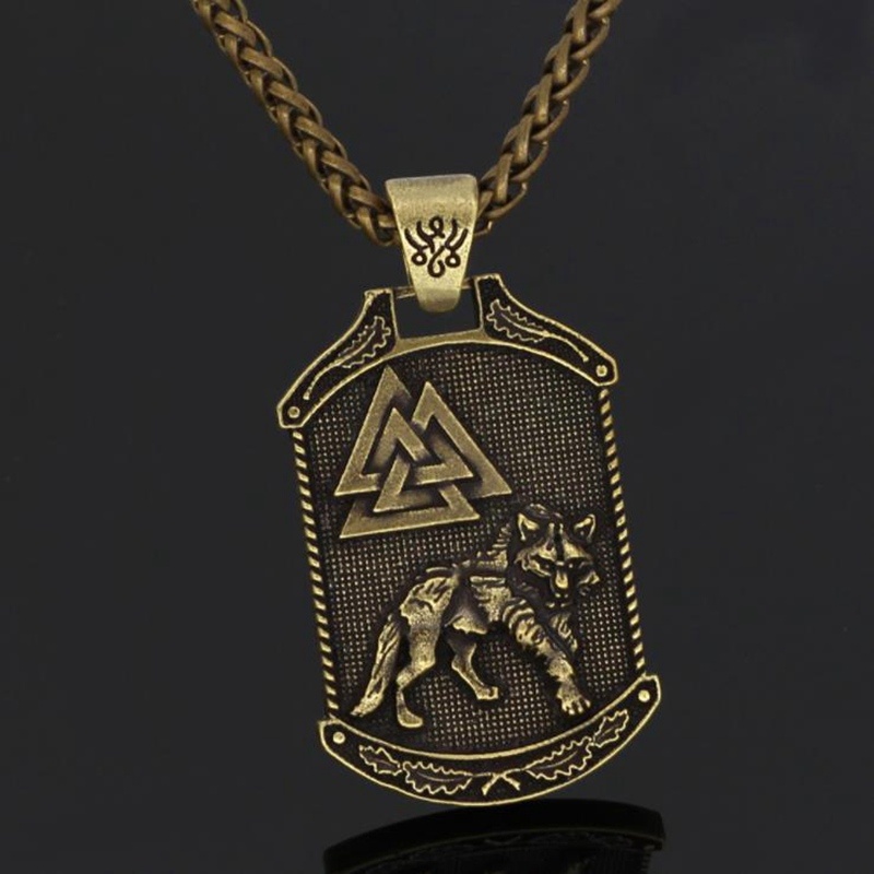 Dây chuyền mặt hình con sói/ cái cây phong cách viking cổ điển thời trang