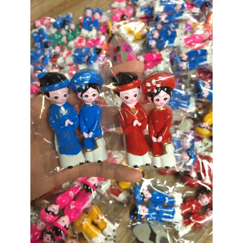 Cặp magnet cô dâu chú rể - Nam châm quà tặng cưới - luuniemvietnam - 8cm