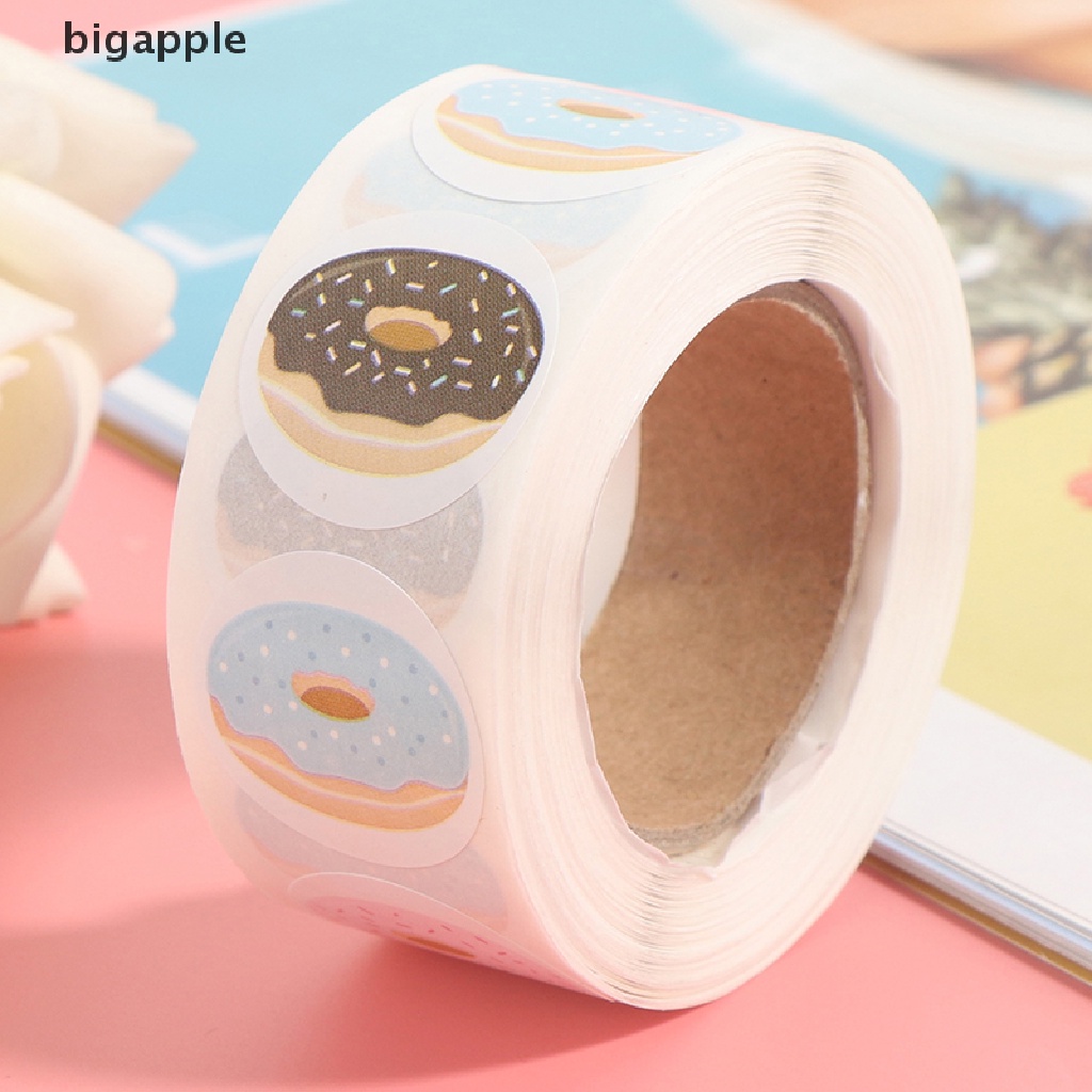 Set 500 Sticker Giấy Nến Hình Bánh Donut Với 8 Kiểu Dáng Khác Nhau