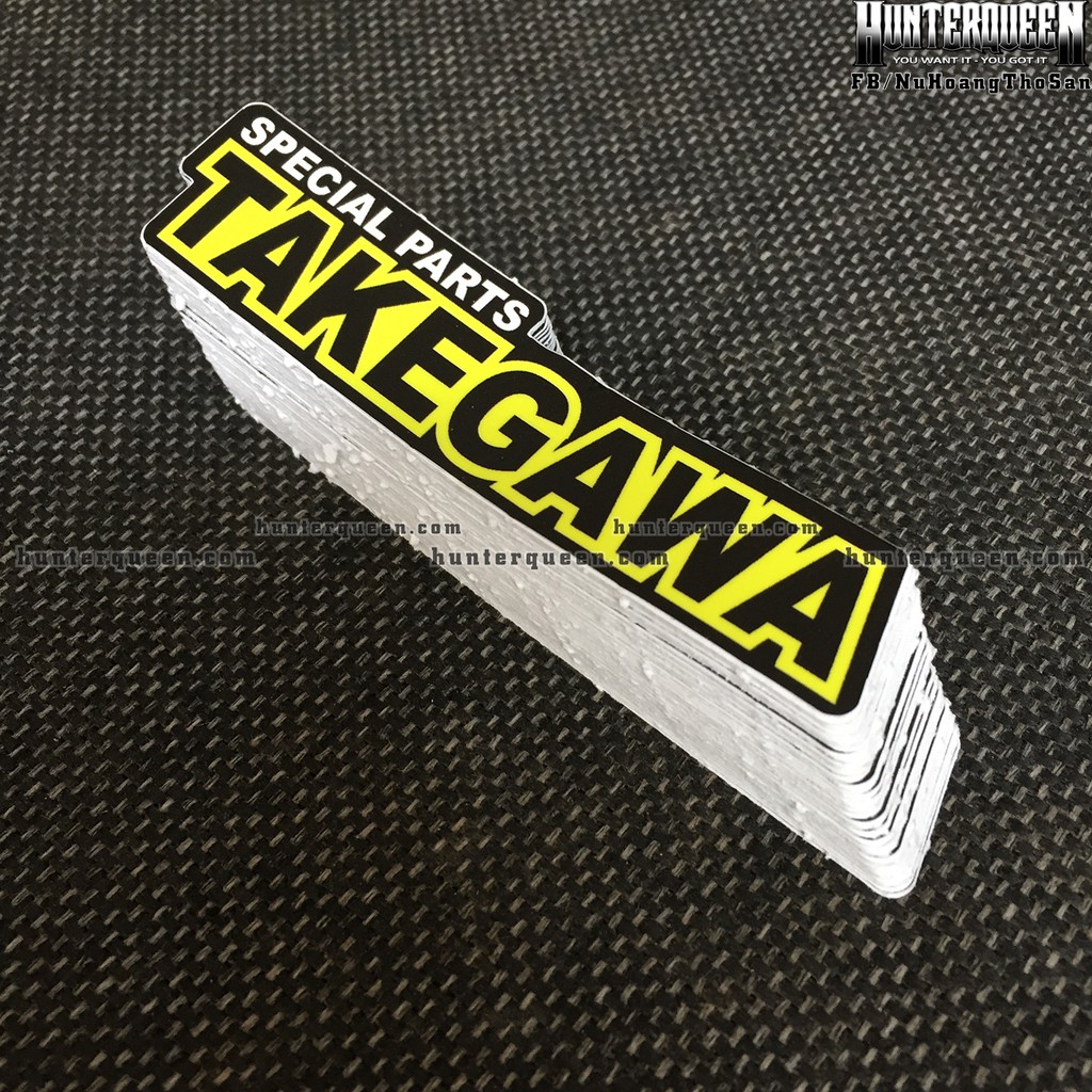 TAKE GAWA [11.6x2.7cm] decal cao cấp chống nước, sắc nét, bền màu, dính chặt. Hình dán logo trang trí mọi nơi