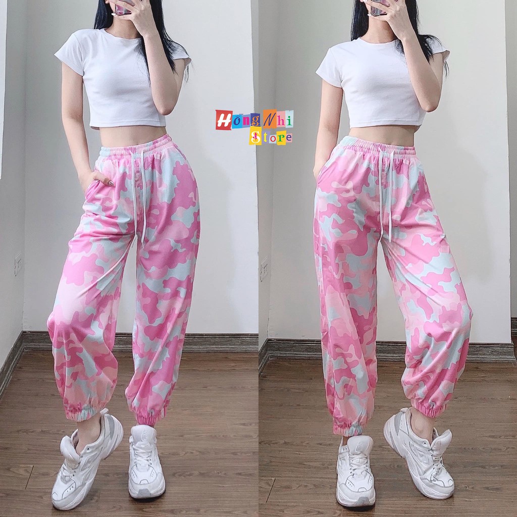Quần Jogger 3D Ulzzang Unisex Jogger Loang Màu Bo Lai Sọc Lính - MM