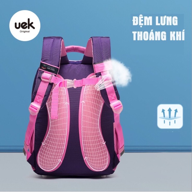 Balo UEK chống gù siêu nhẹ tặng kèm bộ đồ dùng học tập cho bé tiểu học