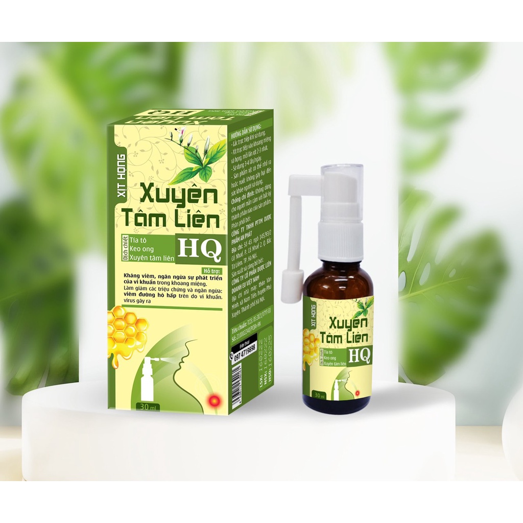 Xịt họng Xuyên Tâm Liên hỗ trợ kháng viêm, ngăn ngừa sự phát triển của vi khuẩn trong khoang miệng