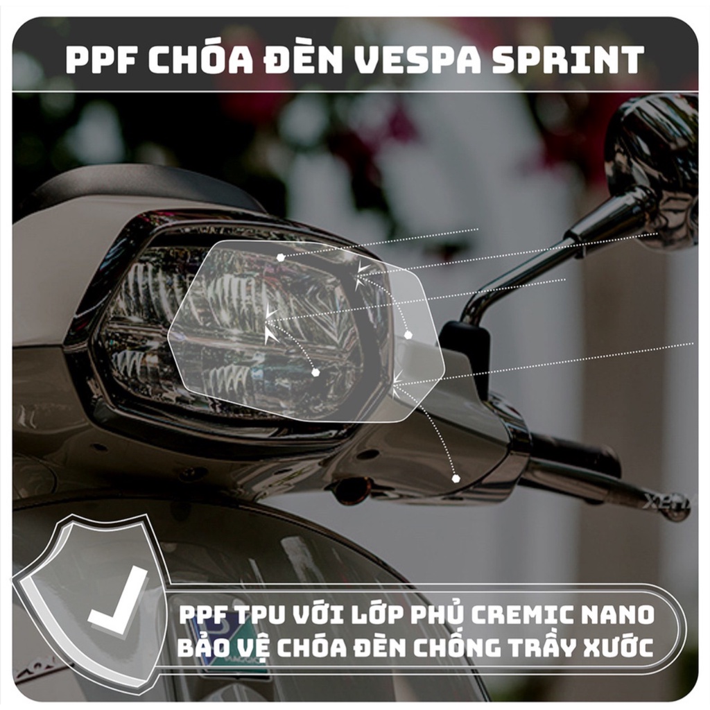 PPF DECAL VESPA Sprint - Primarena Liberty cao cấp chống trầy xước mặt đồng hồ Vespa, LÀM ĐẸP XE