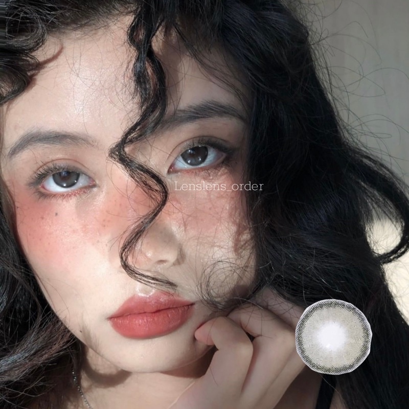 Lens Mắt Kính Áp Tròng Màu Xám Trà Siêu Mỏng Nhẹ Đủ Độ Cận [Vui Lòng Đặt 2 Chiếc]