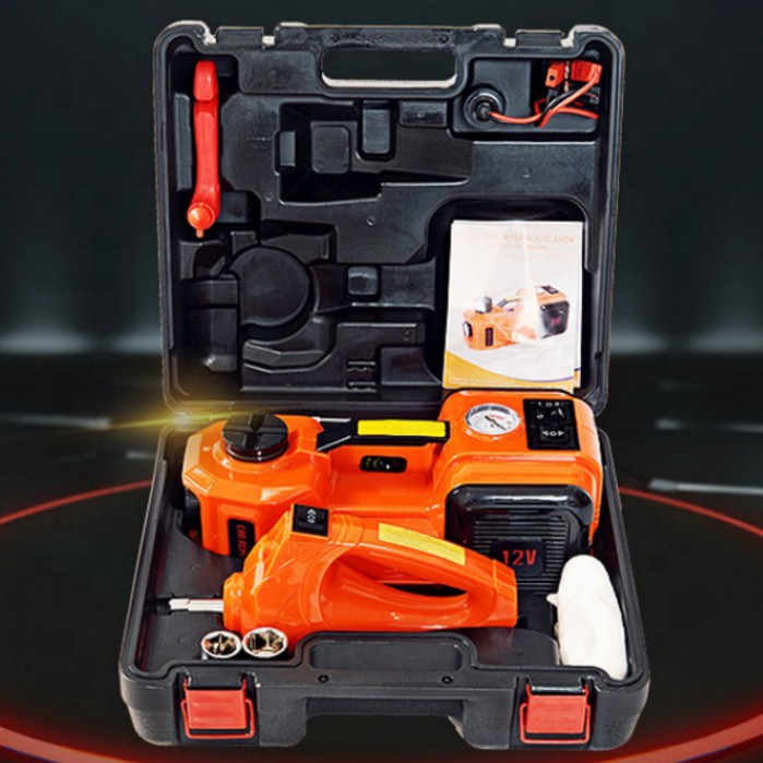 Sản Phẩm Bộ nâng kích gầm điện, kiêm máy bơm lốp và máy siết ốc ô tô  ROGTZ đa năng 3 trong 1 DDZSTT02. Bảo hành 2 năm