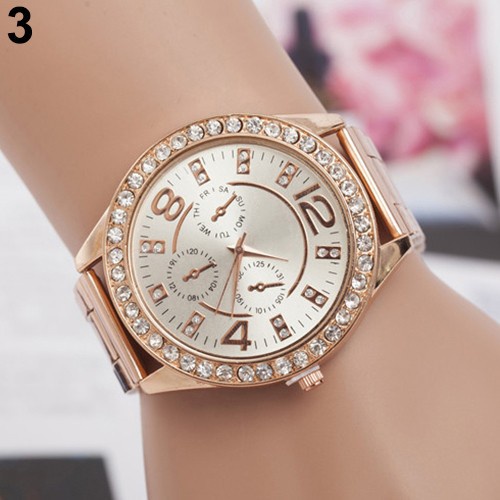 Đồng hồ 3 mặt đính đá thời trang cho nam nữ