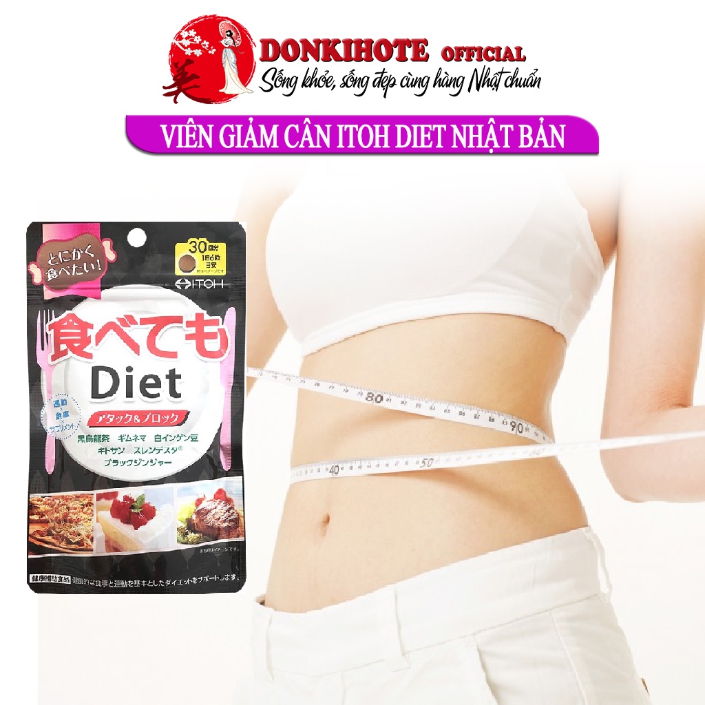 Viên giảm mỡ bụng, viên giảm cân nhật Itoh Diet Nhật Bản túi 180 viên