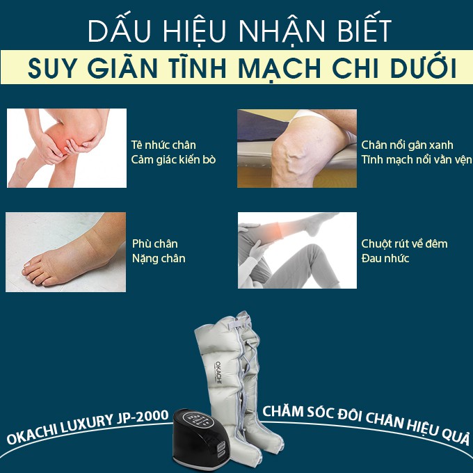 Máy nén ép trị liệu suy giãn tĩnh mạch OKACHI LUXURY JP-2000