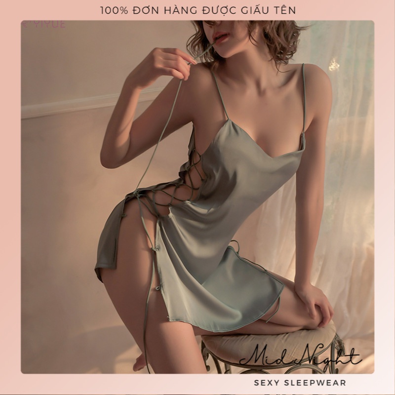 Váy Ngủ Sexy Xẻ Bên Nóng Bỏng Gợi Cảm Chất Liệu Ren Xuyên Thấu - Đồ Lót Quyến Rũ Đầy Khiêu Gợi Mid Night Sexy | BigBuy360 - bigbuy360.vn