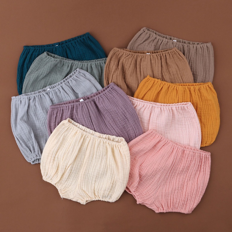 Quần Sooc Cotton Màu Trơn Hình Tam Giác Thời Trang Mùa Hè Cho Bé Gái Sơ Sinh
