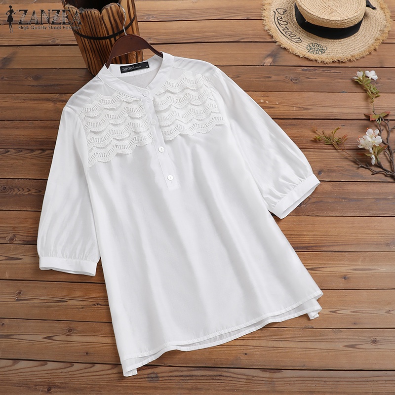 Zanzea Áo Tay Lửng Phối Ren Thời Trang Dành Cho Nữ