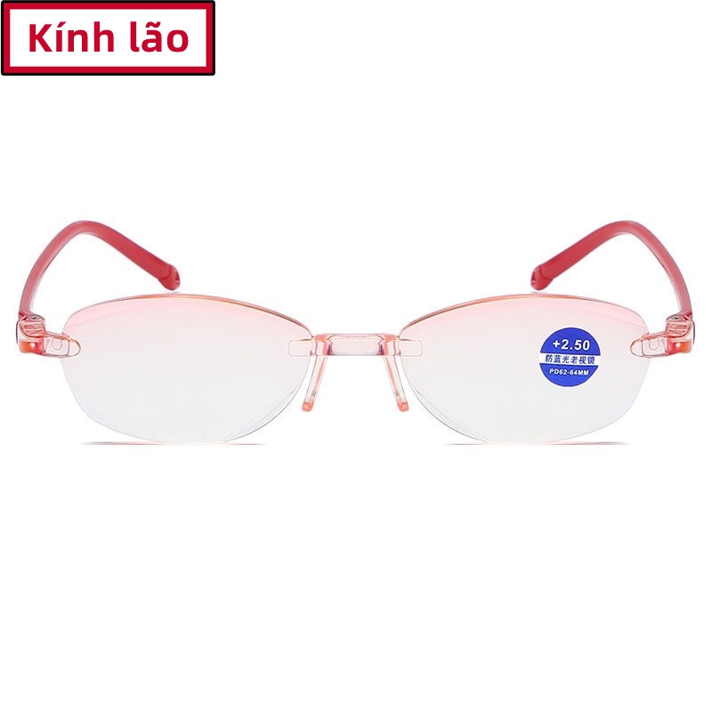 Kính lão thời trang nữ, tròng cắt cạnh , gọng dẻo bền đẹp màu hồng, sang chảnh mã H805
