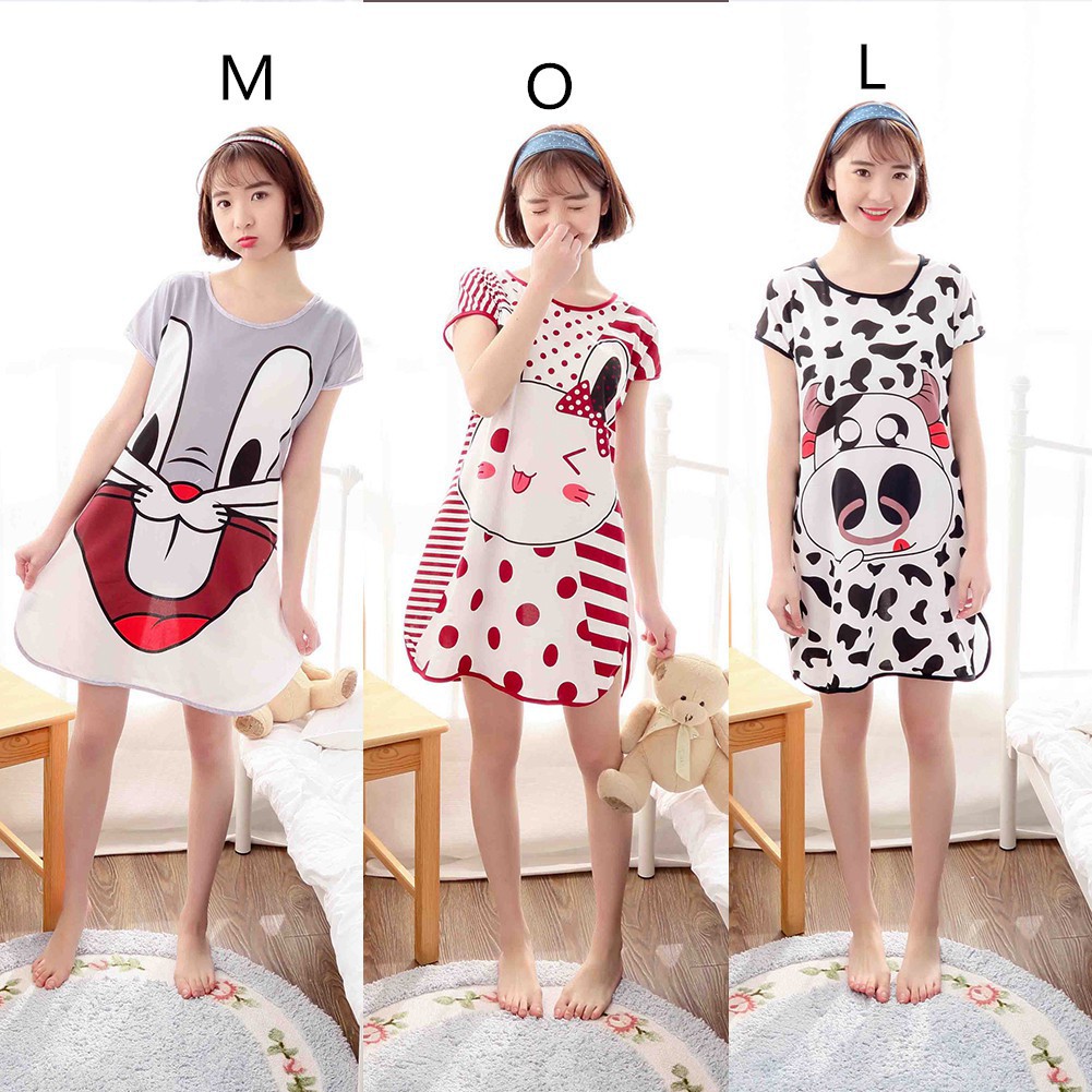 FREESHIP ĐƠN 99K_ Đầm ngủ tay ngắn dáng rộng thoải mái | BigBuy360 - bigbuy360.vn