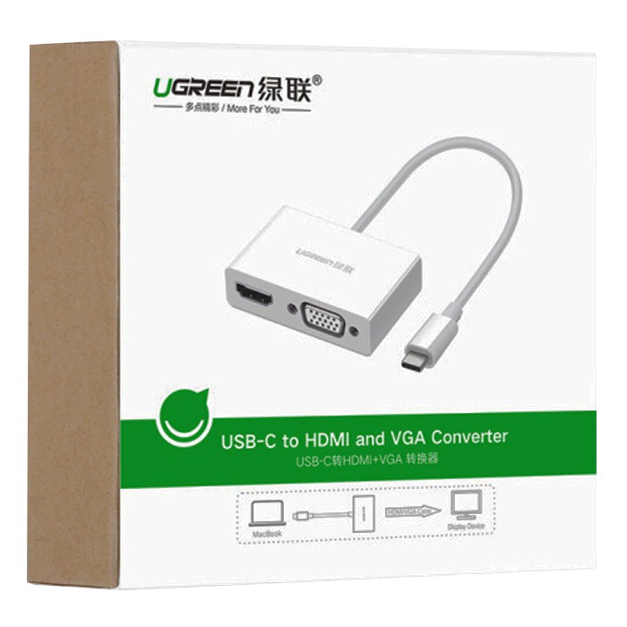 Cáp Chuyển USB Type-C Sang VGA và HDMI UGREEN 30843 - Hàng Chính Hãng