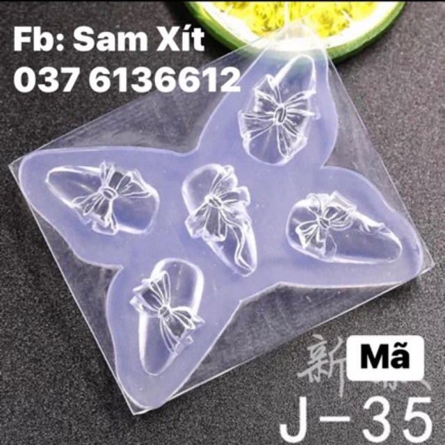Khuôn nơ silicon dẻo dùng trang trí móng nail