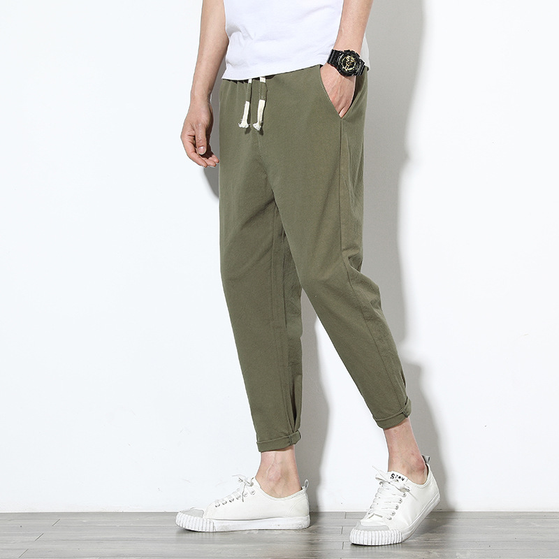 Quần tây nam BEFOYI cotton màu phiên bản hàn quốc màu đen