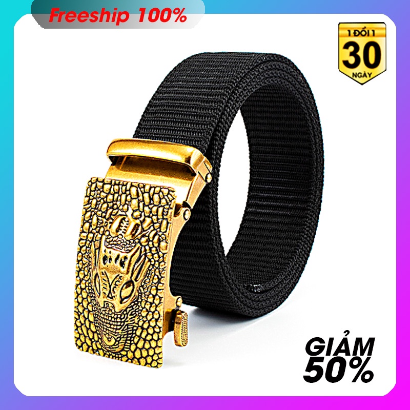 Thắt lưng nam vải dù phượt Mẫu TLN28 - Size 3,8 x 120 cm - khóa kim loại chỉnh dây tự động - kèm video sản phẩm.