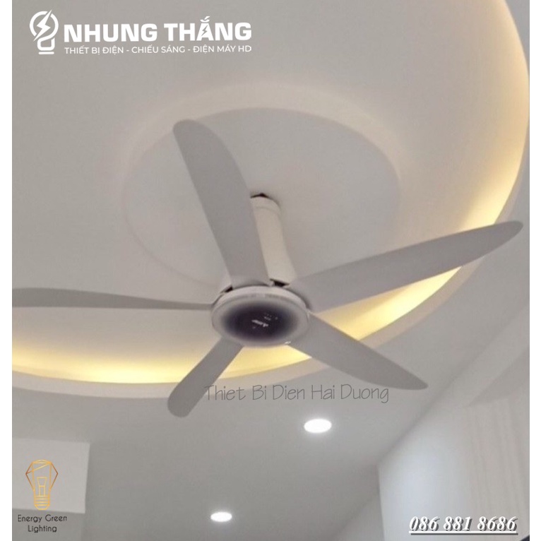 Quạt Trần Mitsubishi C56-RW5,C56-RA5 Có Đèn LED - Điều Khiển Từ Xa - Chiều dài ti 32cm - Hẹn giờ Tắt - Bảo Hành 12 Tháng