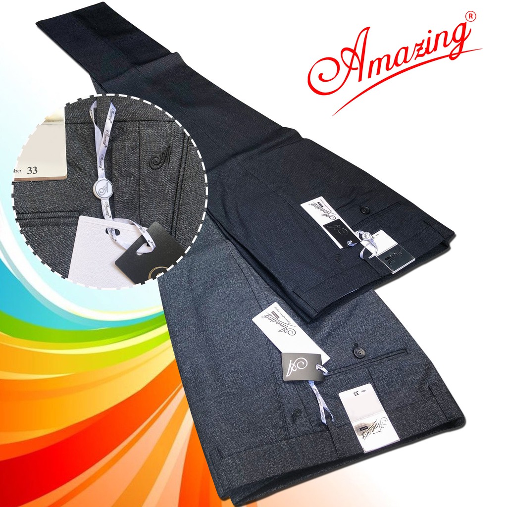 Amazing, Quần âu xám muối tiêu, tây nam form dáng chuẩn cao cấp, vân chìm ẩn trong mình vải, ống suông, không ly | BigBuy360 - bigbuy360.vn