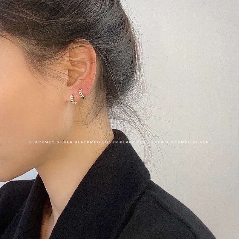 Bông tai tròn bạc xích basic bạc 925