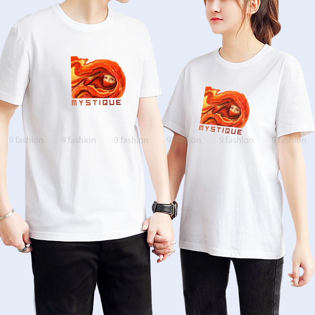 Áo phông rộng nam unisex 9 Fashion A01 áo thun cotton unisex form rộng co dãn 4 chiều cao cấp in chữ MYSTIQUE cao cấp