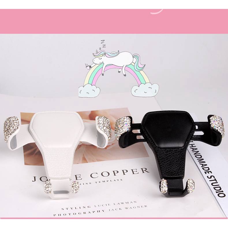 Giá Đỡ Điện Thoài Cài Cửa Gió Oto Đính Đá Sang Trọng