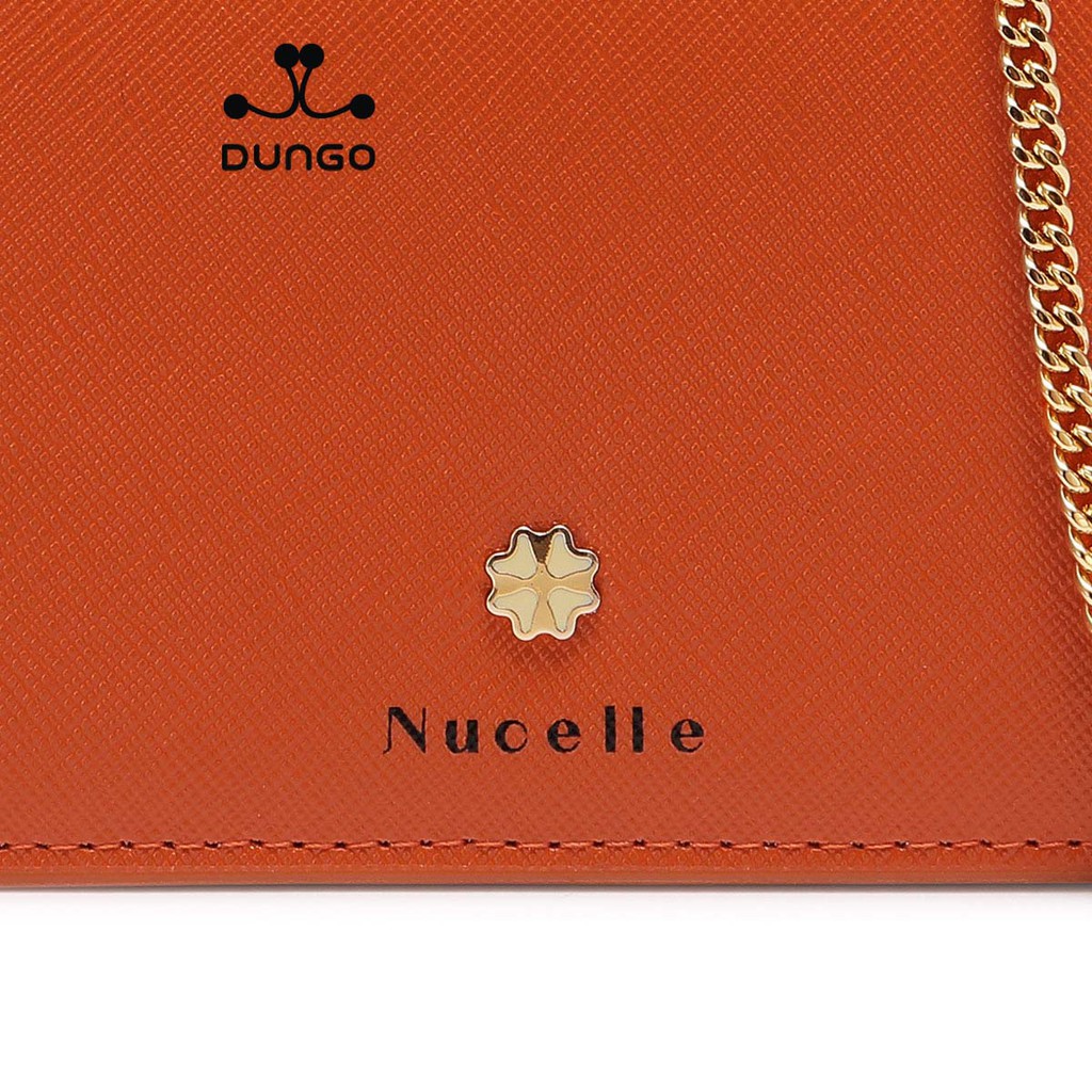 Ví Tiền Ngắn NUCELLE Có Dây Đeo Màu Cam/ Xám NU070692