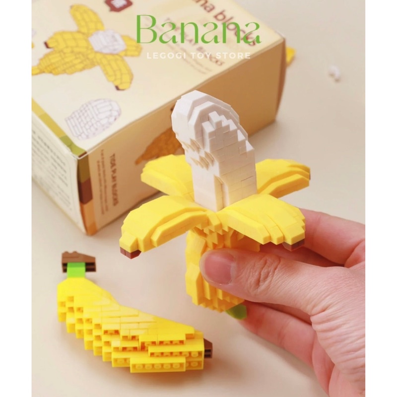 Đồ chơi xếp hình HOA QUẢ BƠ CHUỐI ĐÀO mô hình lắp ráp