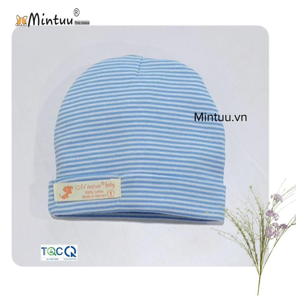 Set 3 Nón sơ sinh 2 lớp sọc màu thương hiệu MINTUU