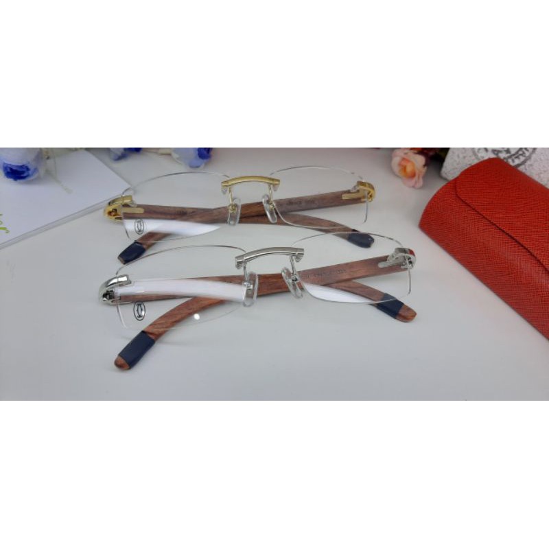 Gọng kính cartier càng gỗ