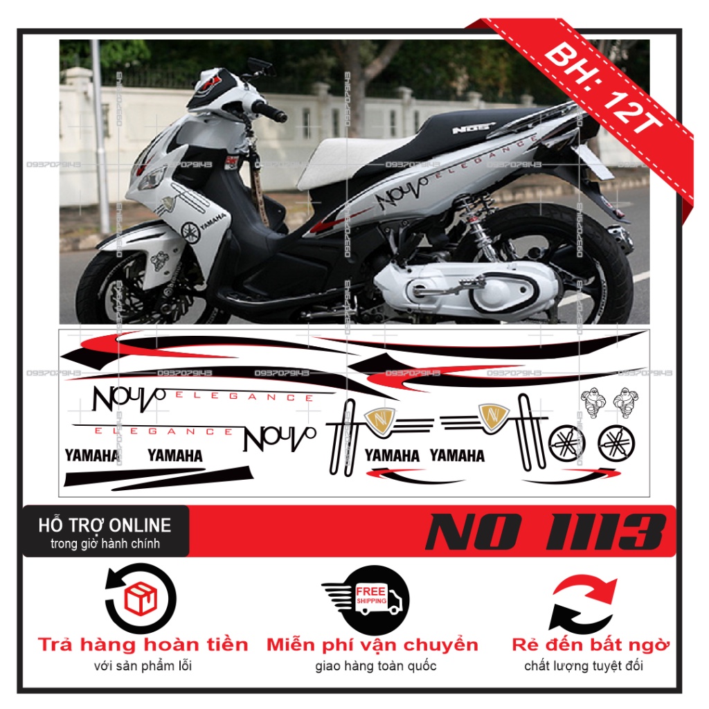 TEM XE NOUVO 4 LX DÁN XE TRẮNG 1113 -- SHIN DECAL 2