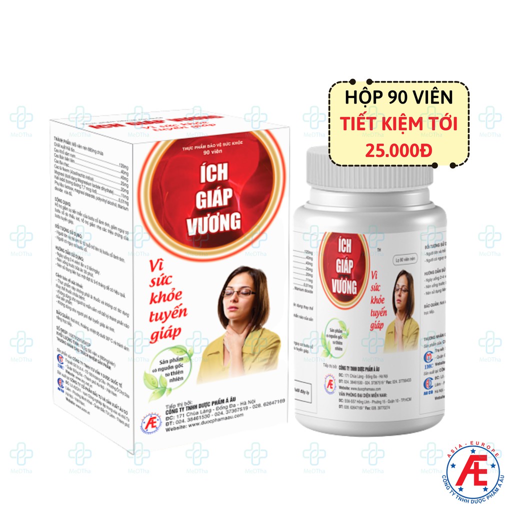 Ích Giáp Vương - Hỗ trợ U Tuyến Giáp, Bướu Cổ, Ung Thư Tuyến Giáp, Cường Giáp, Suy Giáp (Hộp 90v/180 viên) [Chính Hãng]
