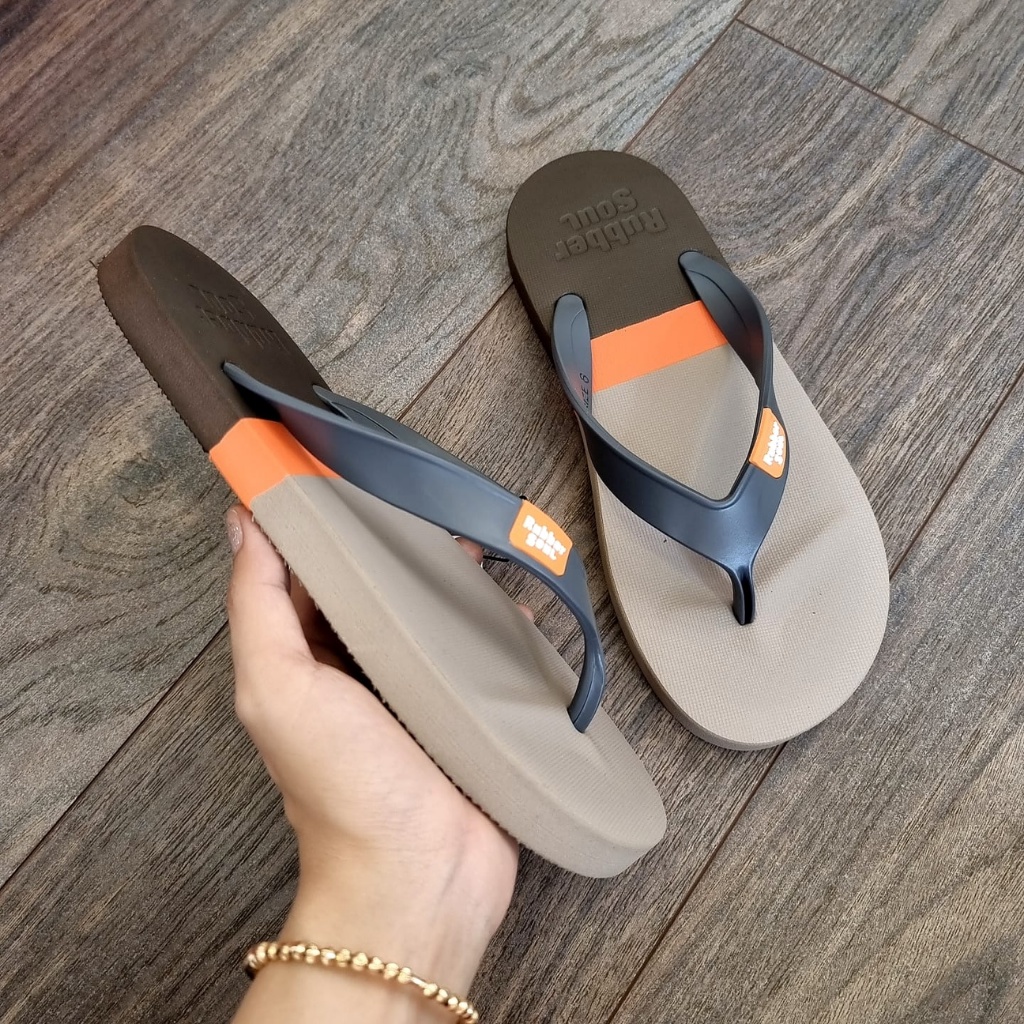 Dép Thái Lan nam cao su dẻo, siêu nhẹ RUBBER SOUL - BALANCE TRI COLOR