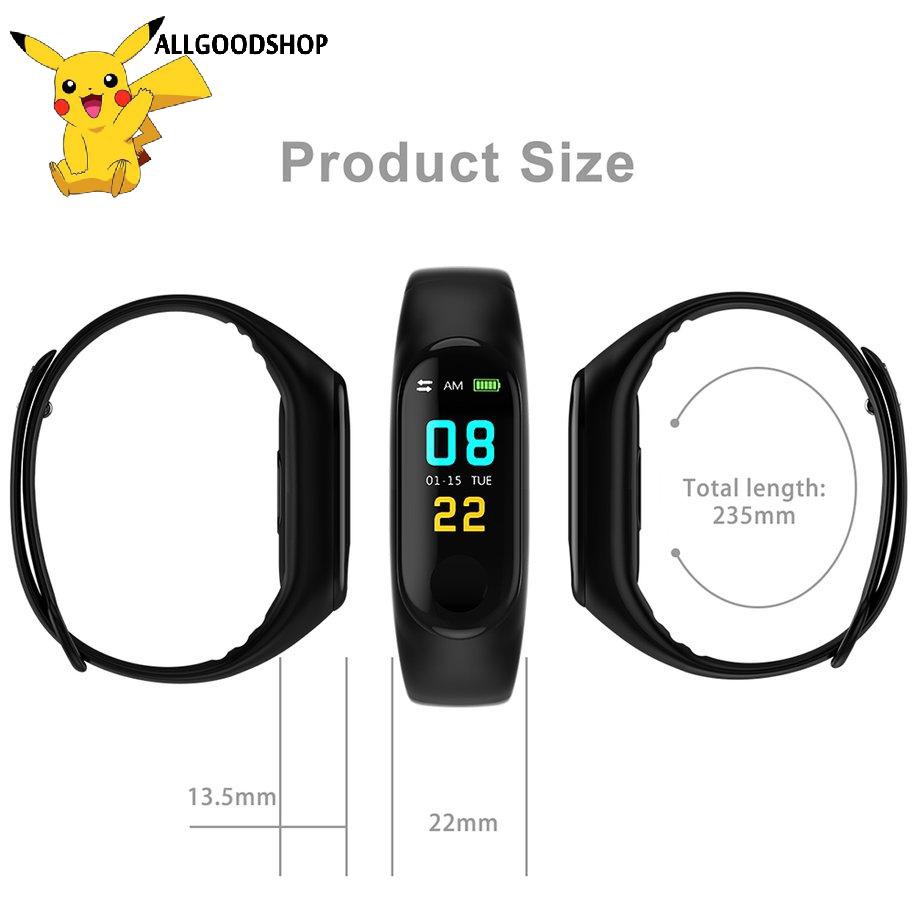 Bộ Đồng Hồ Thông Minh M3 Chống Nước Ip68 Giám Sát Nhịp Tim