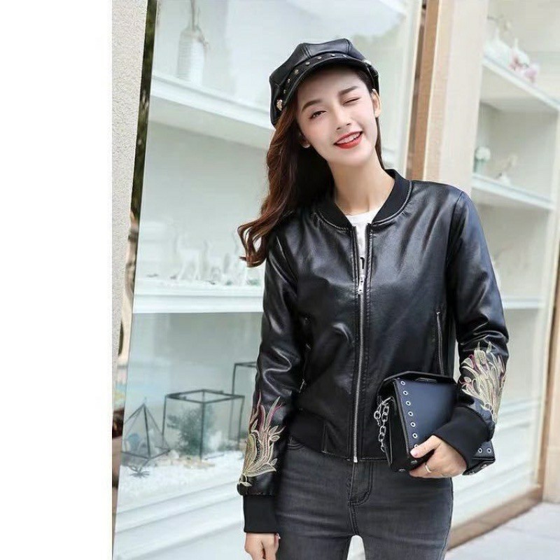 (minqate) Áo Da Thêu Hàng Quảng Châu Cao Cấp Hàng Sịn (sẵn kho)