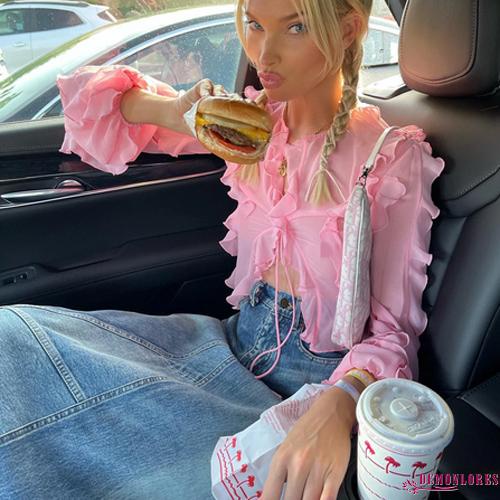 Áo Cardigan Tay Dài Cổ Tròn Nhún Bèo Màu Trơn Thời Trang Cho Nữ