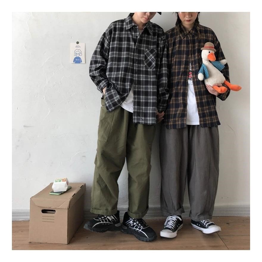 Áo Khoác Sơ Mi Nam Sọc Caro Tay Dài Phong Cách Hàn Năng Động Trẻ Trung NN-0034-tuideocheonguc.com