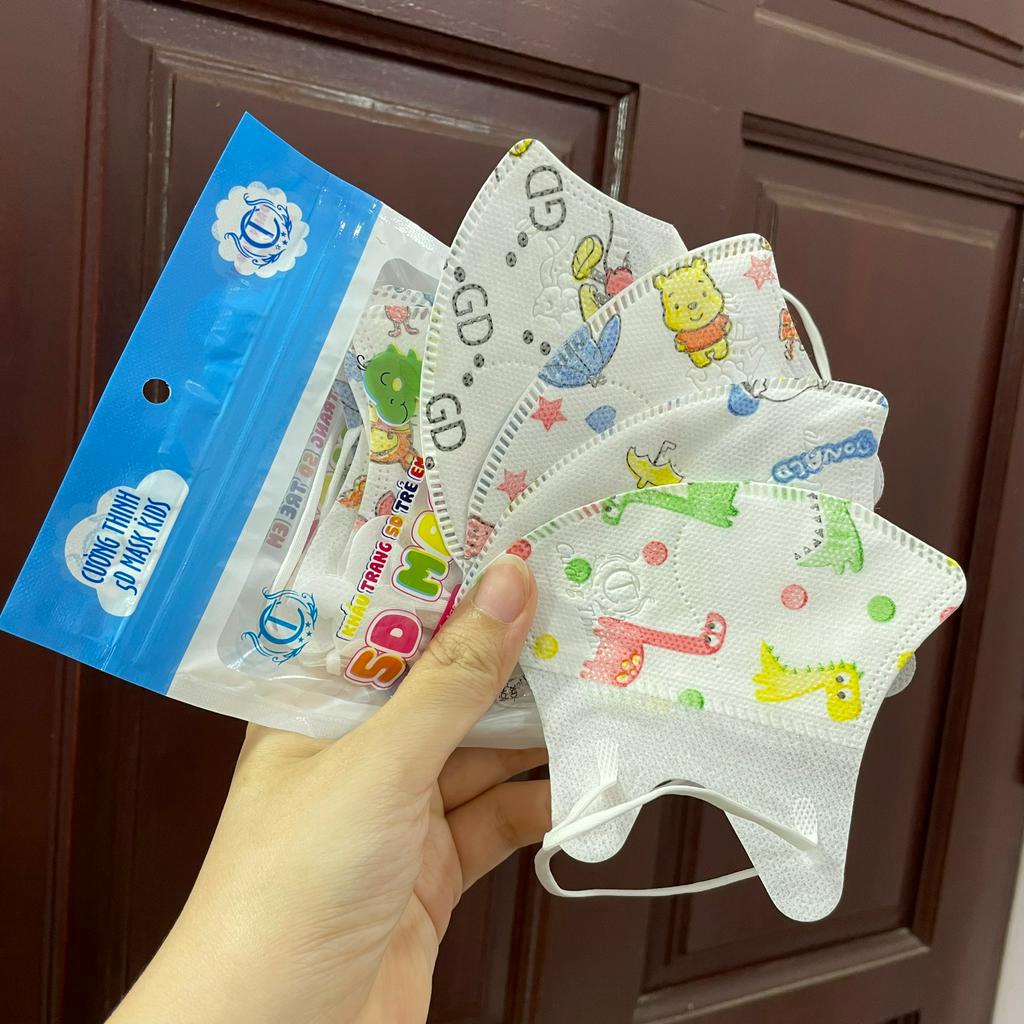 Khẩu trang bé trai bé gái, khẩu trang 5D cho bé 0-8 tuổi - HADU KIDS