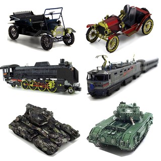 Mô hình thép 3D tự ráp ô tô - xe tank bản màu