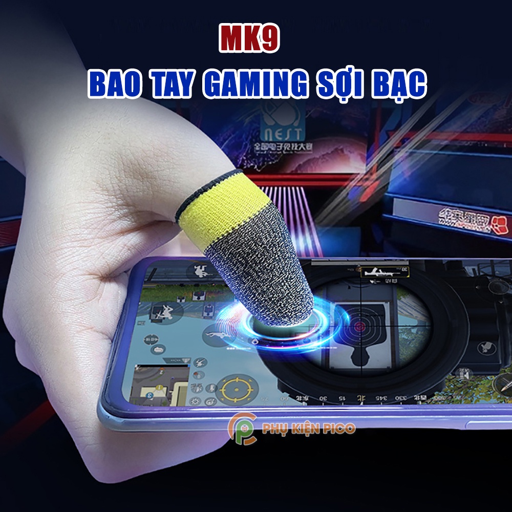 Găng tay chơi game - Bao tay chơi game MK9 sợi bạc nguyên chất chống loạn cảm ứng