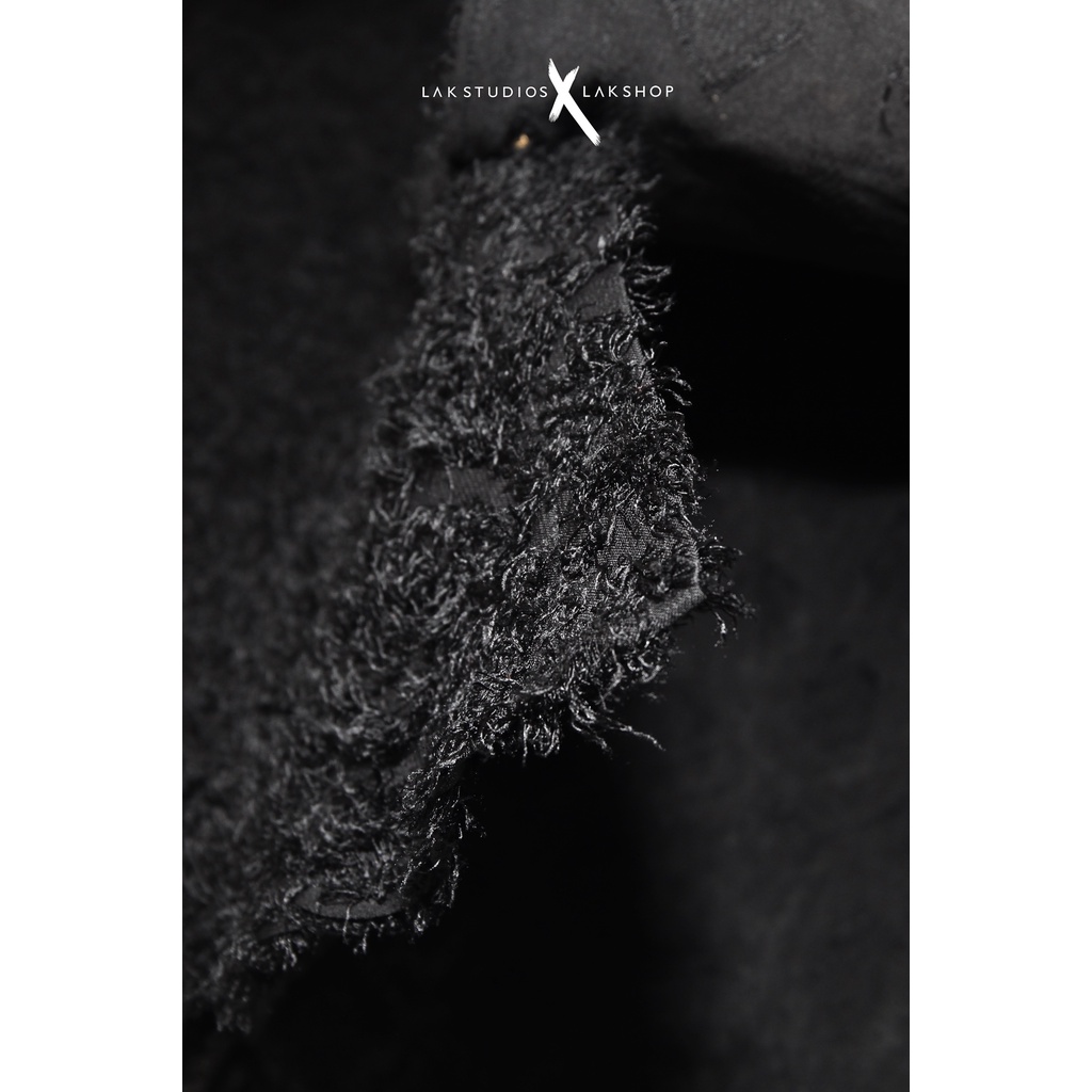 Áo sơ mi tua rua Lak Studios Ziczac Tassels Black Shirt