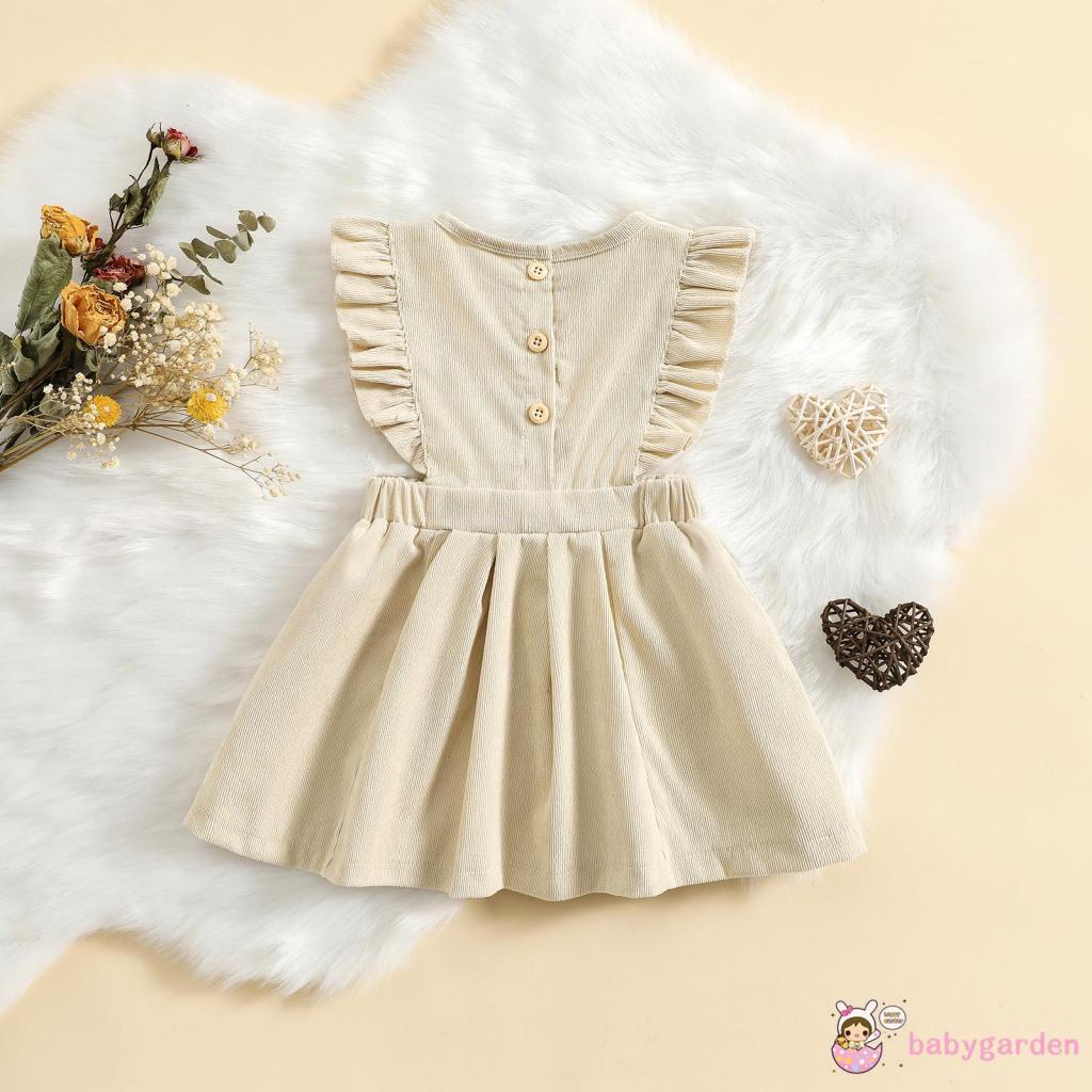 Đầm Nhung Chữ A Màu Trơn Cổ Thuyền Không Tay Phối Túi Thời Trang Cho Bé Gái 6 Tháng - 4 Tuổi