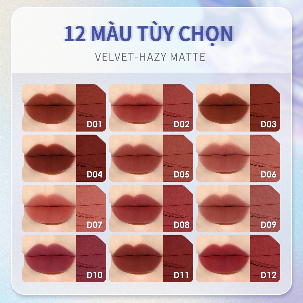 Phấn má và son môi FOCALLURE velvet-hazy matte 5g